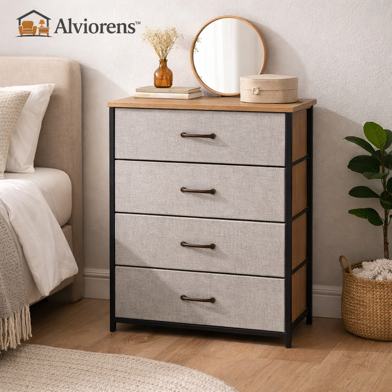 Alviorens™ Rustic 4-Drawer Storage Dresser