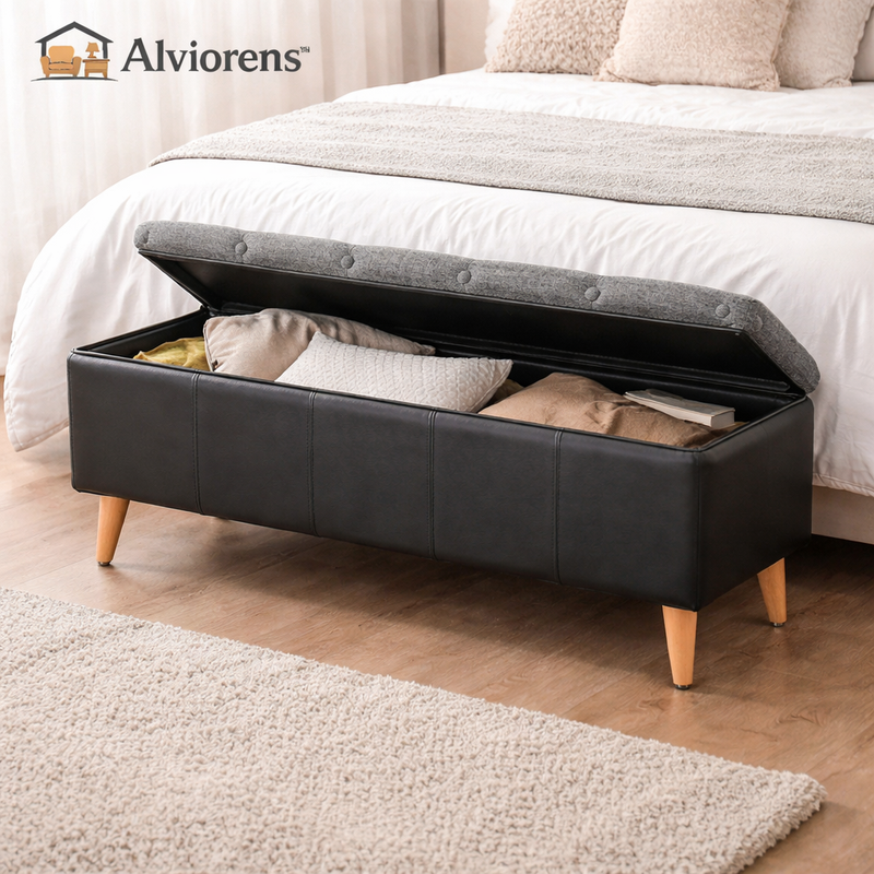 Alviorens™ Upholstered Storage Ottoman Bench