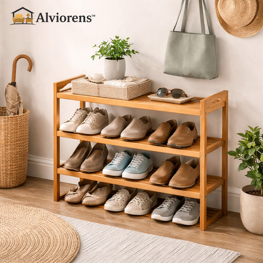 Alviorens™ Bamboo 3-Tier Shoe Storage Rack