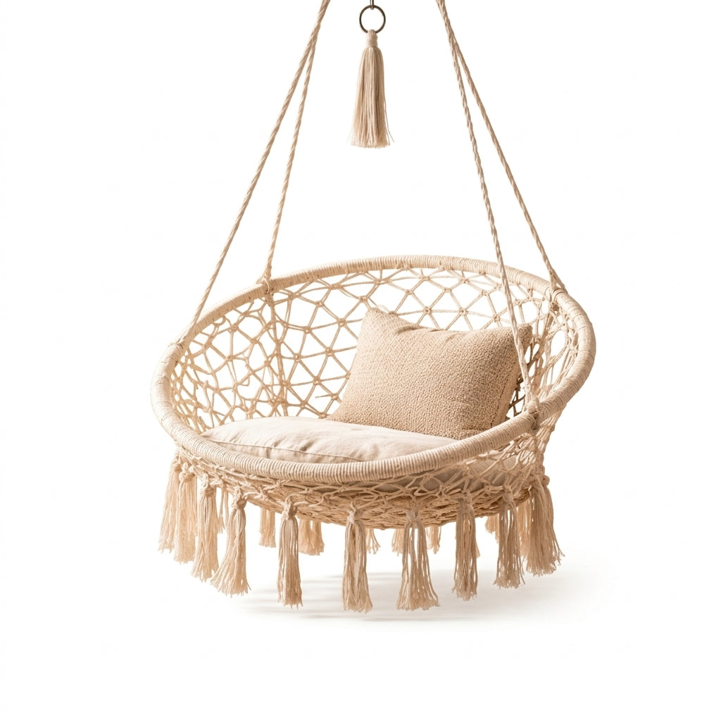 Alviorens™ Macramé Hanging Hammock Chair